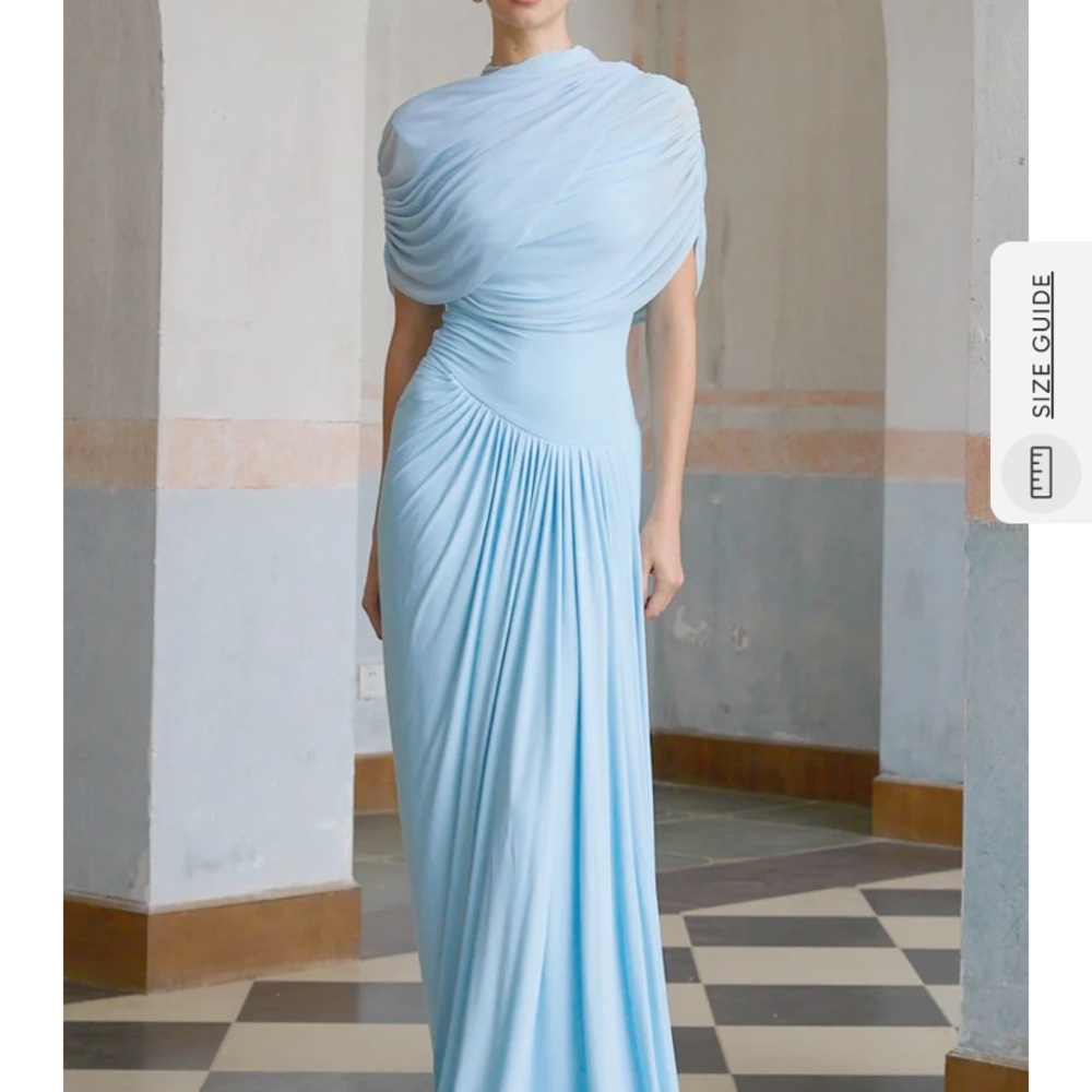Miss Rosier Draped Blue Dress